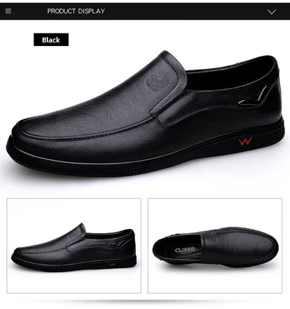 CLOHOO Men's Leather Casual Loafers for Office