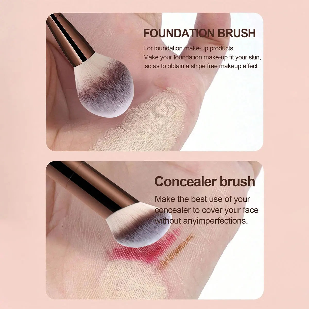 7pcs Makeup Brush Set with Wool Fiber Bristles