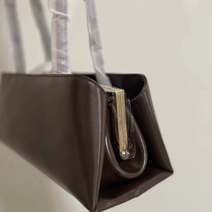 Luxury Pu Leather Shoulder Bag with Magnetic Clip