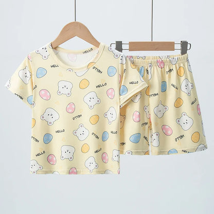 Children's Summer Short Sleeve Shorts Set