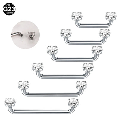 Titanium CZ Crystal Surface Piercings 12mm-25mm