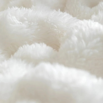 3D Bubble White Plush Fleece Throw Blanket