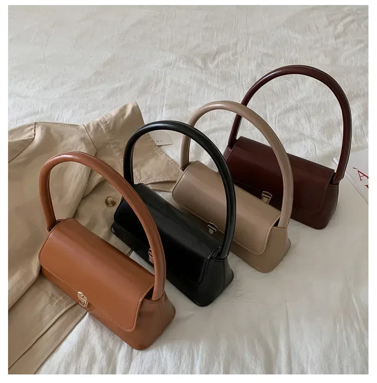 Luxury Women's Crossbody Shoulder Bag in Solid Color
