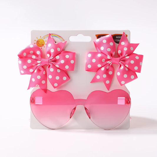 Solid Dot Hair Bows Clip for Baby Girls