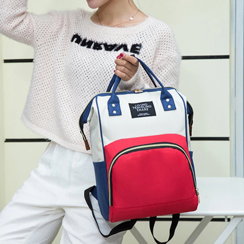 Large Capacity Canvas Diaper Bag Backpack