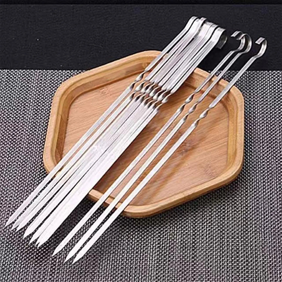 20 Pcs Stainless Steel Rotatable Barbecue Skewers