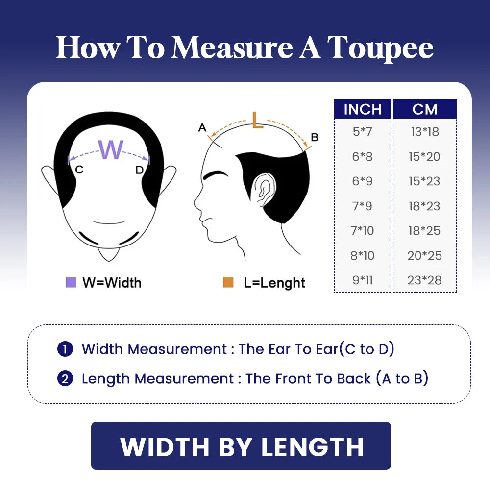 V Loop Silk Base Wavy Toupee for Men 8x10