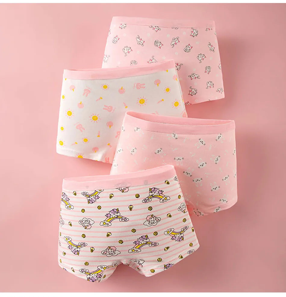 Summer Girl Cartoon Cotton Boyshorts Underwear Set