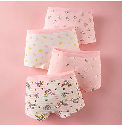Summer Girl Cartoon Cotton Boyshorts Underwear Set