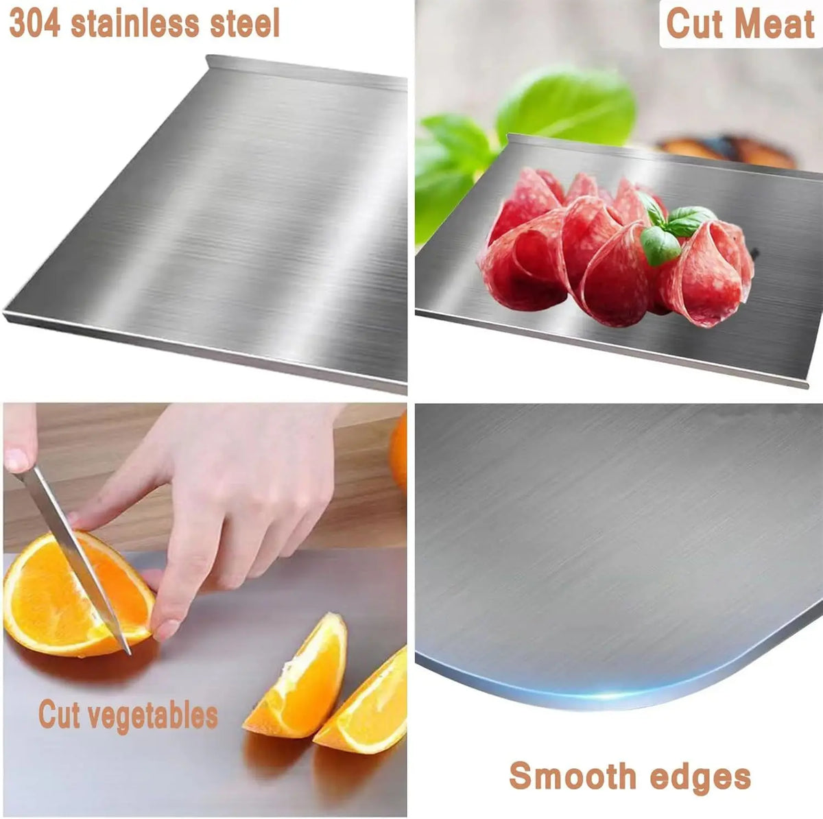 Stainless Steel Chopping Board 304 Non-slip Edge