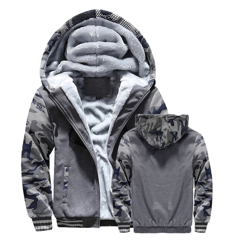 Men's Thick Fleece Hooded Winter Jacket