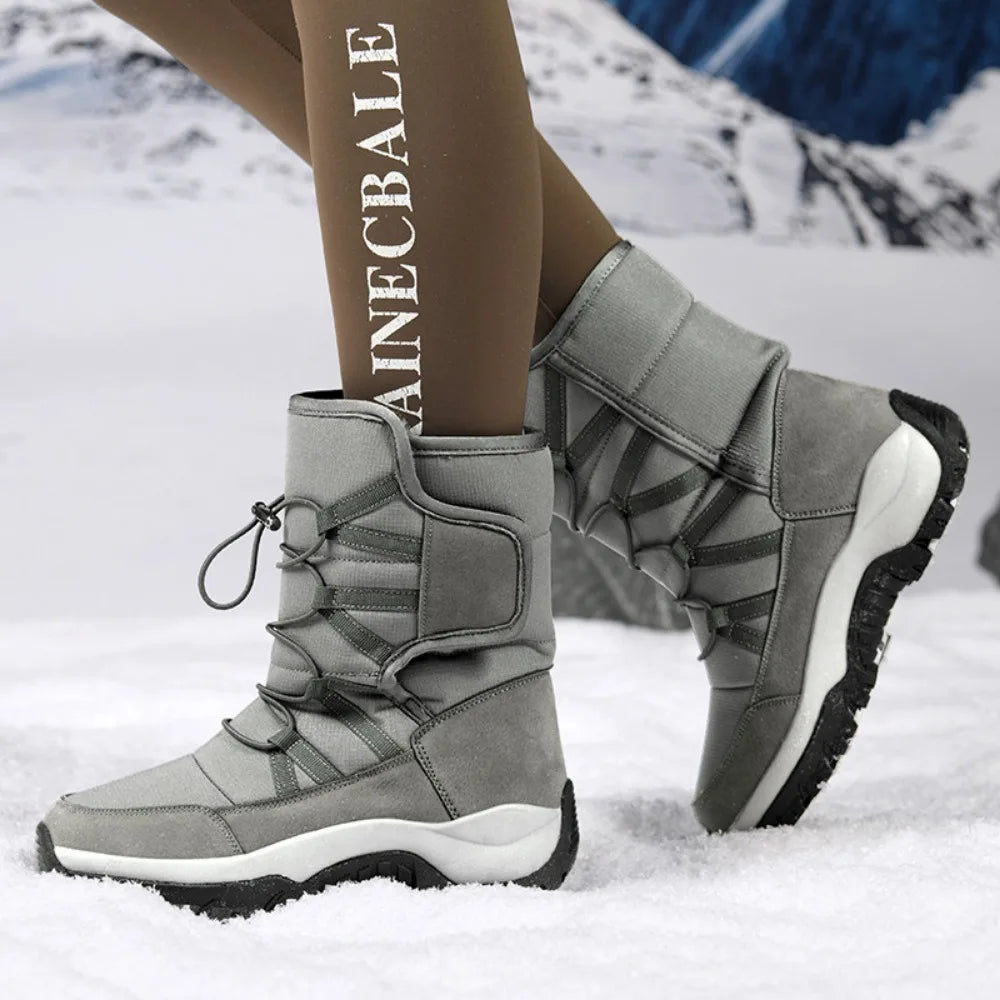 Men's Winter Ankle Boots Waterproof Plush Hiking Shoes