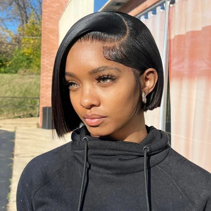 Vietnamese Bone Straight Bob Human Hair Wig 12 14 Inch