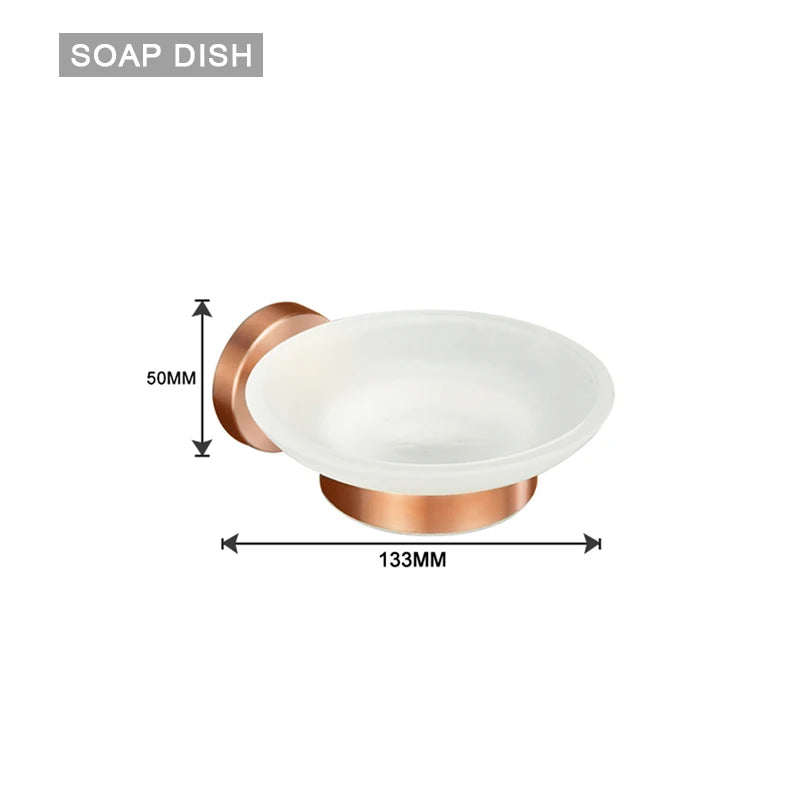 Brushed Rose Gold Metal Bath Hardware Set