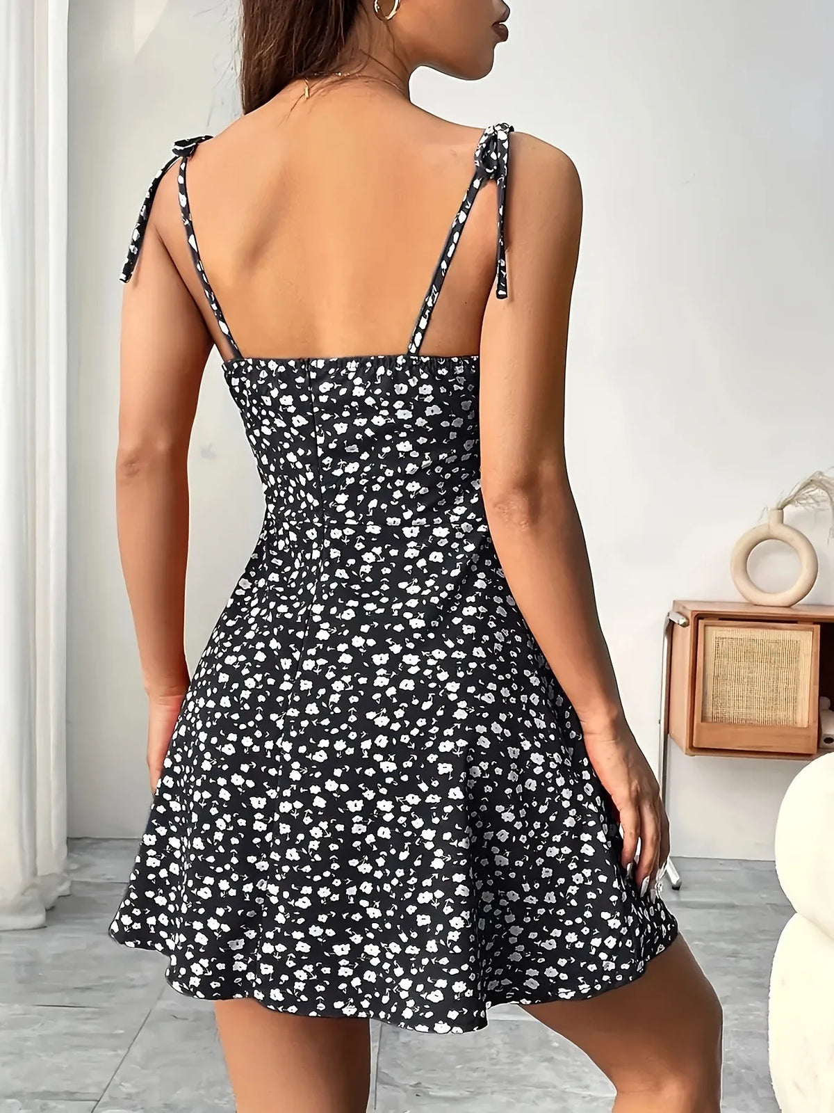 Women's Floral Spaghetti Strap Beach Dress