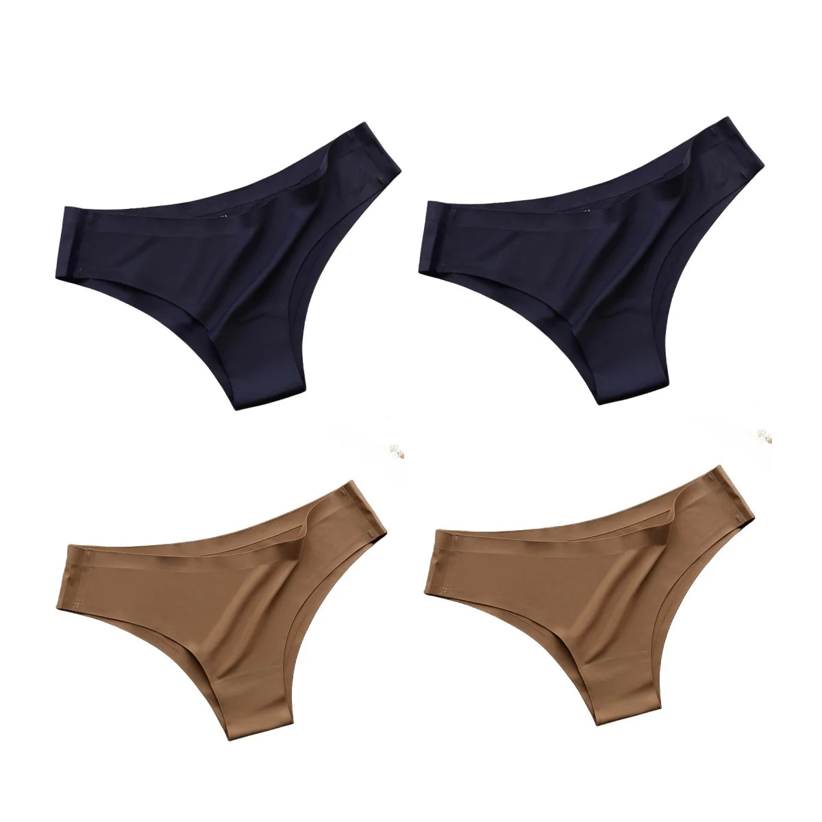 4PCS Seamless Brazilian Panties Cool Ice Silk Low Waist