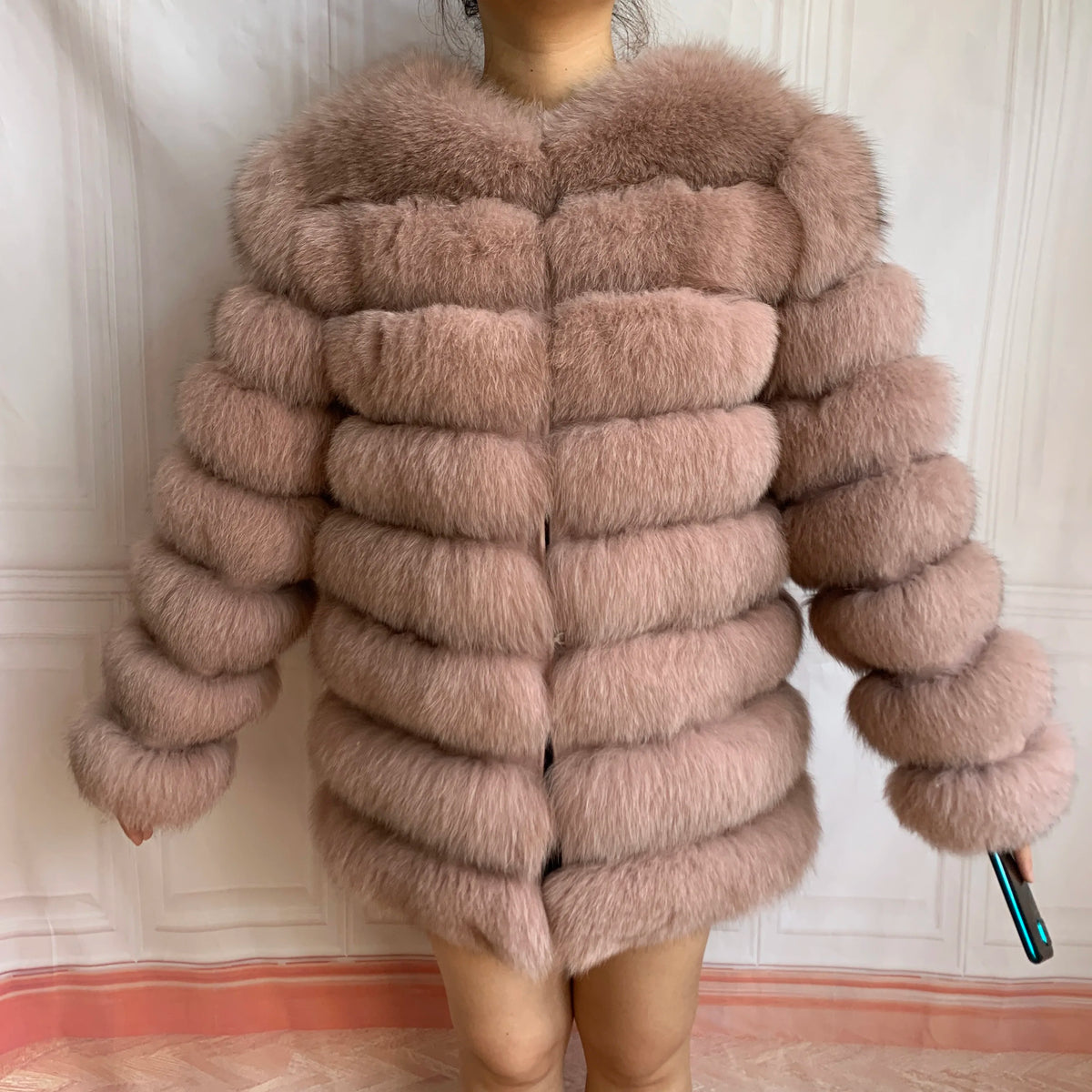 4in1 Real Fox Fur Coat for Women