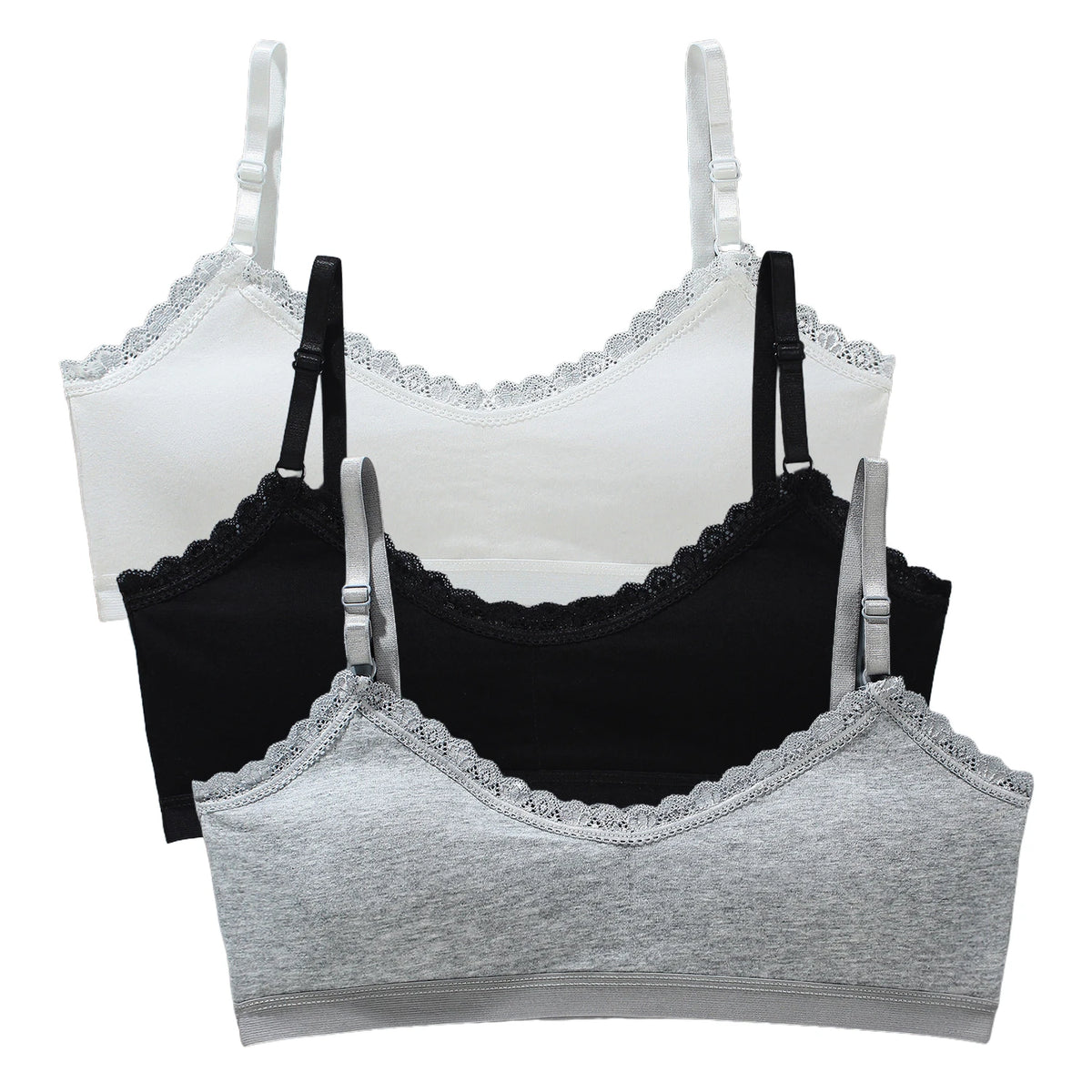 Girls Lace Training Bras Set Cotton Padded Daily Wear