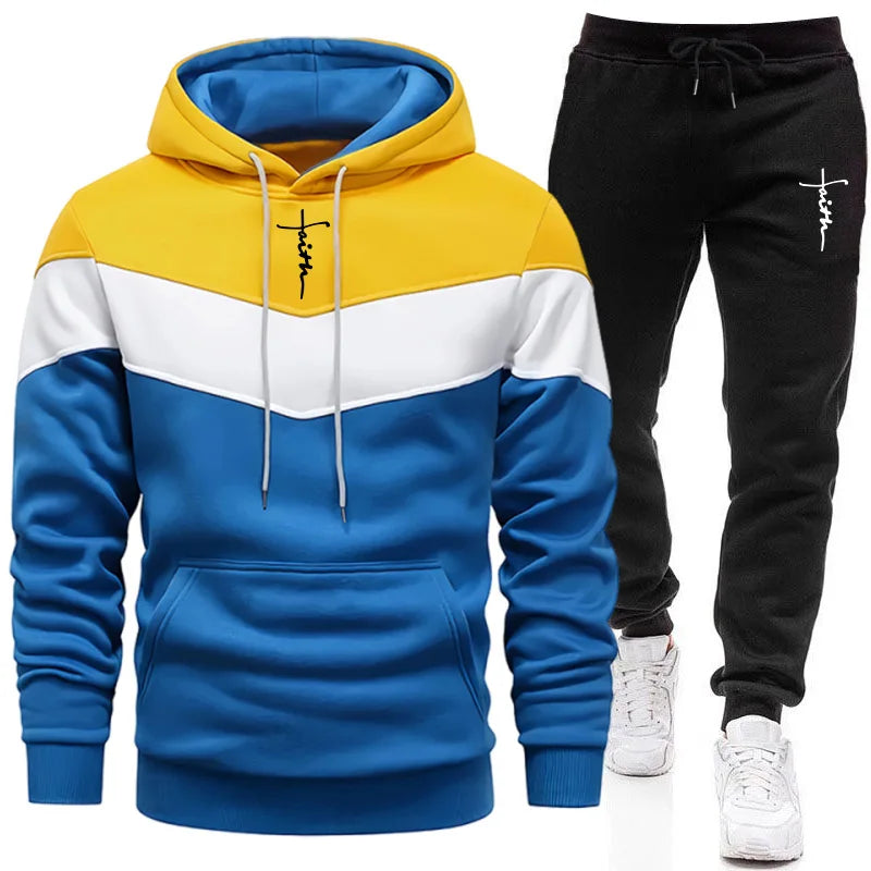 Men's Casual Hoodie Tracksuit for Autumn and Winter