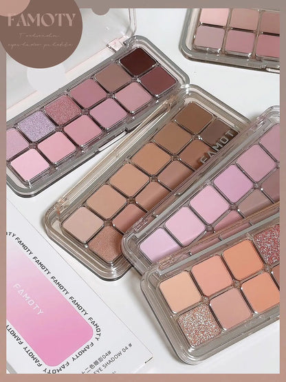12-Color Matte Eyeshadow Palette Tea Apricot Earth Tones