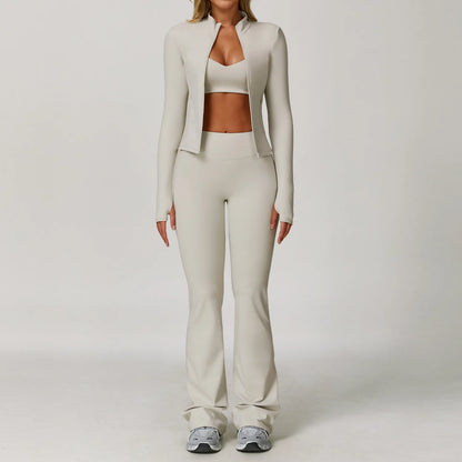 Yoga Suit Sports Set for Women Long Sleeve Athletic Wear