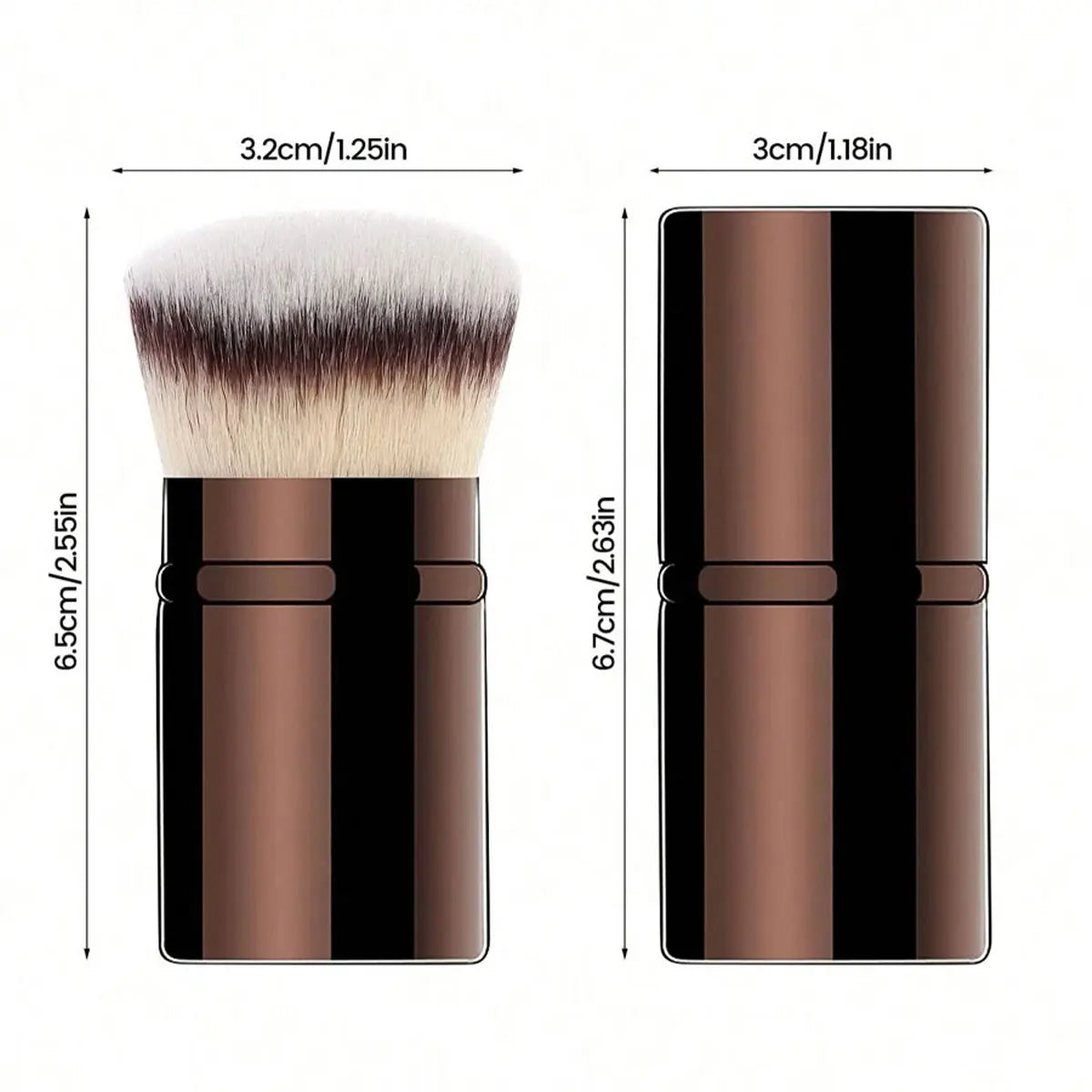 Retractable Makeup Brush with Synthetic Hair