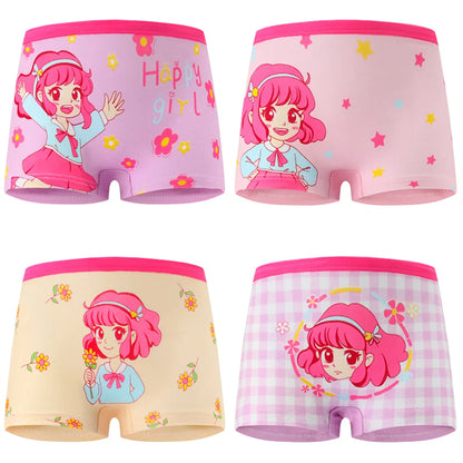Cotton Cartoon Unicorn Print Girls Panties Set