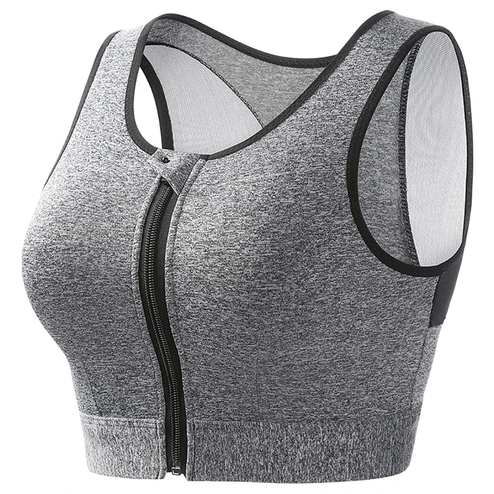Plus Size Padded Front Closure Sports Bra for Women