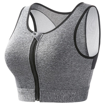 Plus Size Padded Front Closure Sports Bra for Women