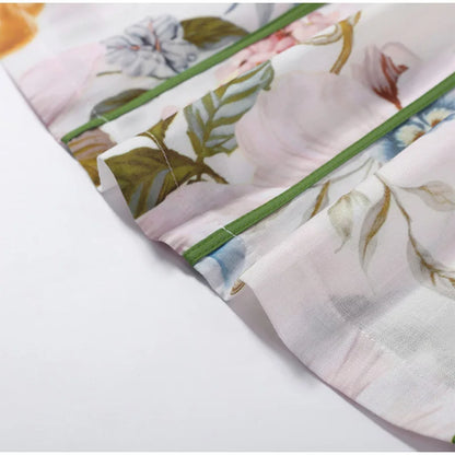 Elegant Printed A-Line Women's Dress in Polyester