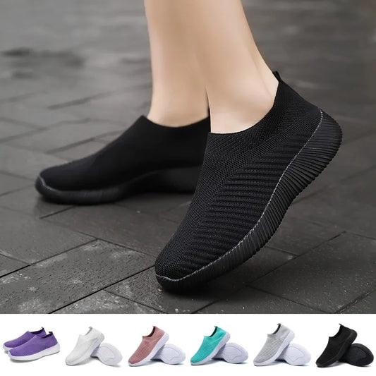 Women Slip On Flats Sneakers Microfiber Size 43