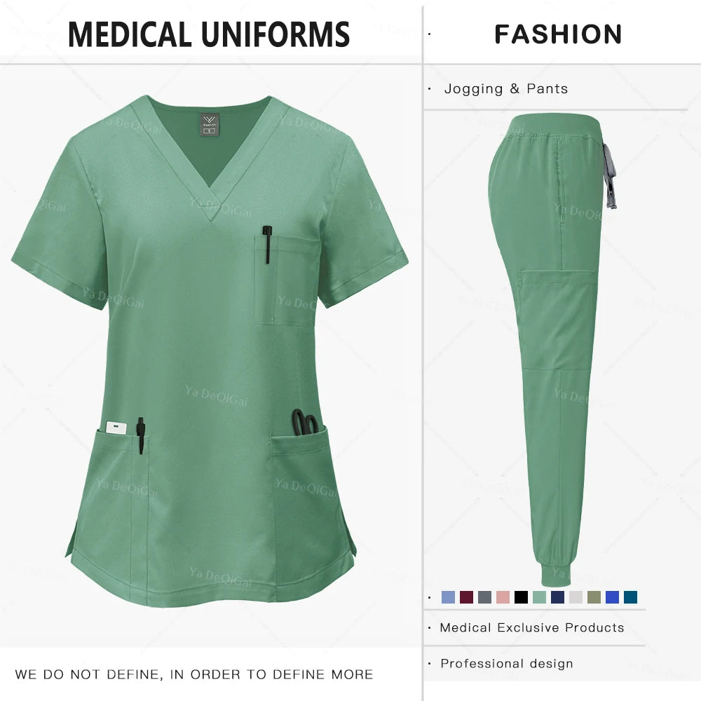 Pink Medical Scrubs Set for Women