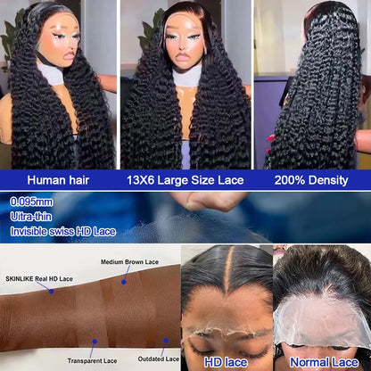 Jerry Curly 13x6 HD Lace Front Human Hair Wig 40 Inch