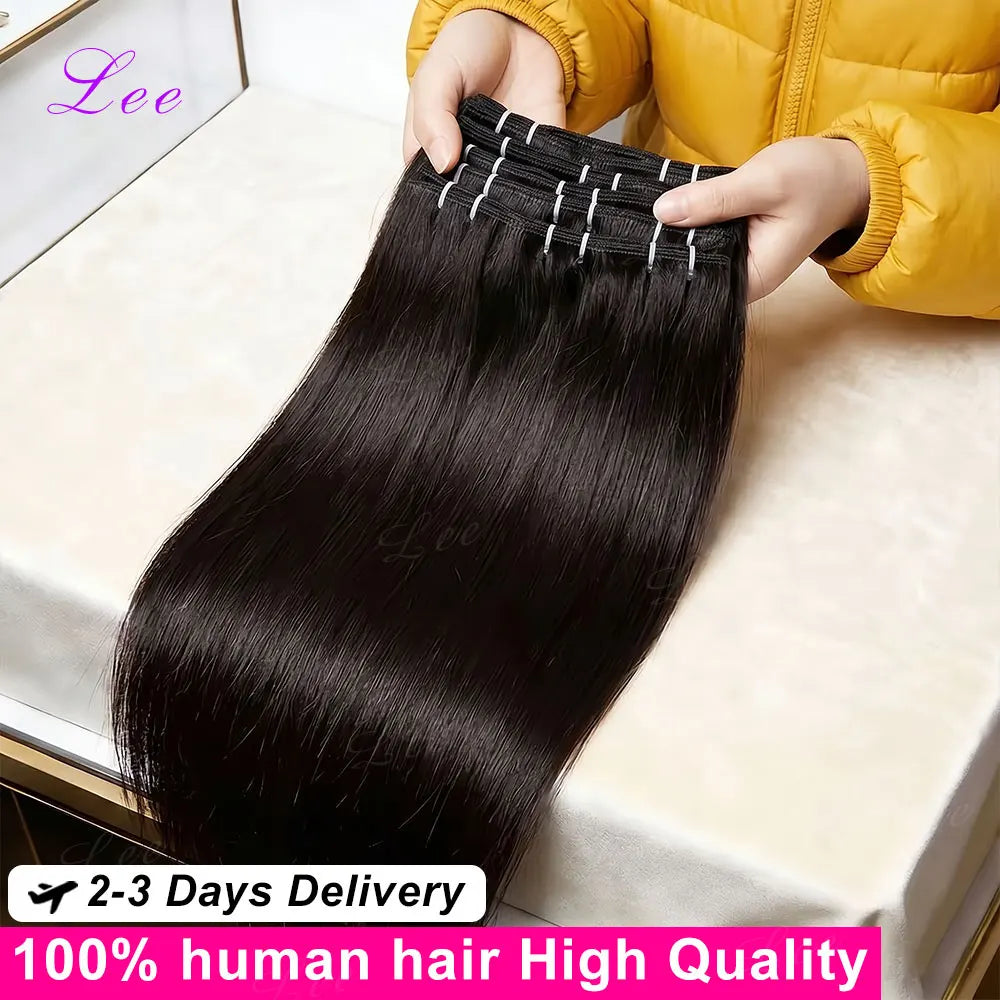 16A Straight Brazilian Remy Human Hair Bundles Natural Black