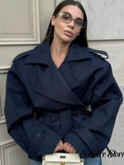 Women's Windproof Trench Coat Loose Fit Overcoat