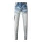 Men's Retro Wash Low Rise Elastic Skinny Denim Jeans