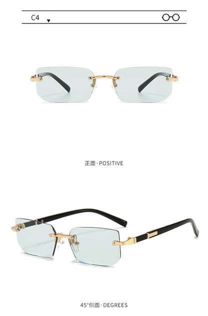 Rimless Square Sunglasses for Women and Men