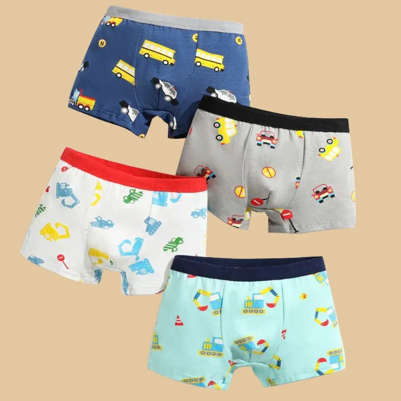 Boys Cotton Boxer Briefs Dinosaur Print Underwear
