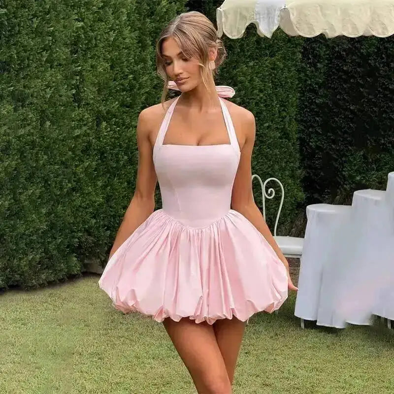 Avrilyaan Off Shoulder Backless A-line Mini Dress