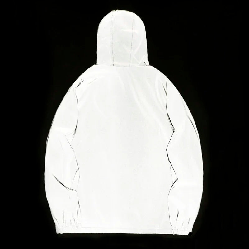 Reflective Polyester Jacket for Men Casual Style
