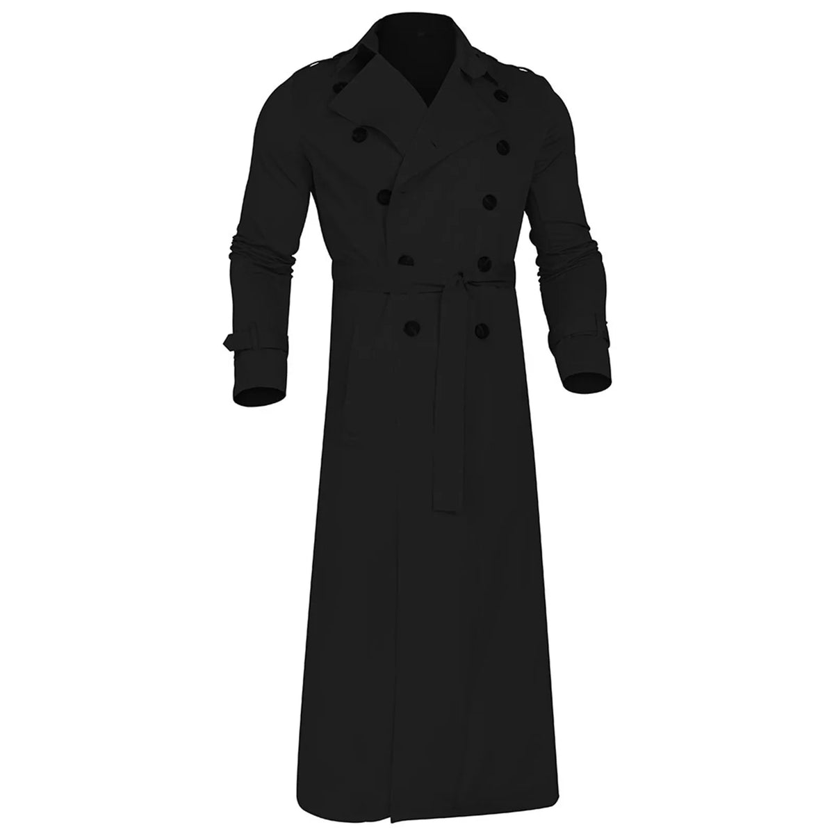 Men's Long Sleeve Extra Long Trench Coat