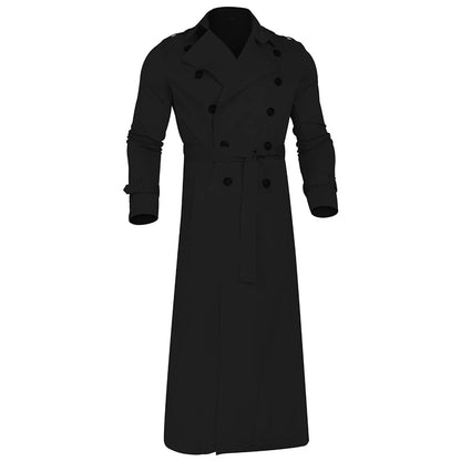 Men's Long Sleeve Extra Long Trench Coat