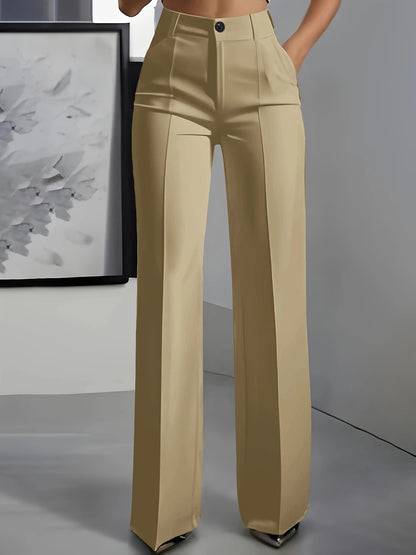 Women High Waisted Wide Leg Black Trousers