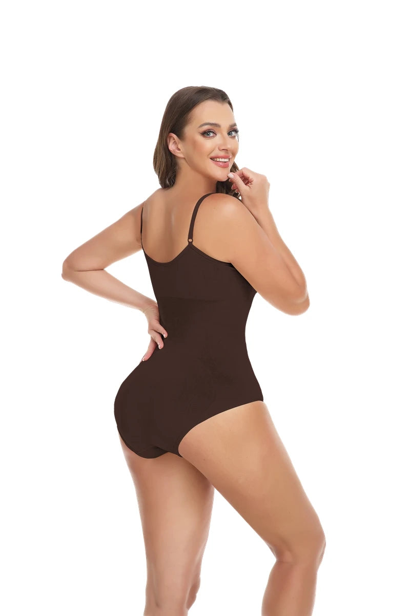 Women Seamless V-Neck Bodysuit Shapewear Red Blue