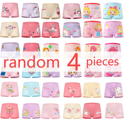 Cotton Cartoon Unicorn Print Girls Panties Set