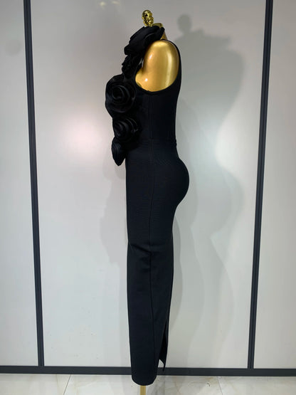 3D Flower Sleeveless Bodycon Bandage Dress Women