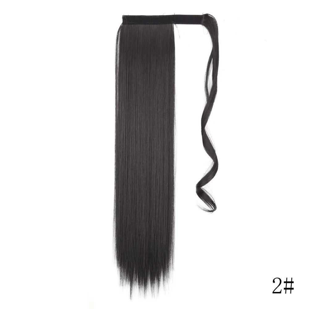 Long Straight Clip-in Ponytail Hair Extension Black