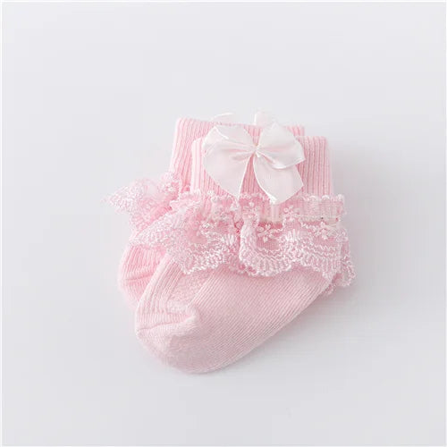 Cotton Lace Baby Socks for Girls 0-24 Months