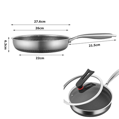Stainless Steel Nonstick Frying Pan with Lid 28cm
