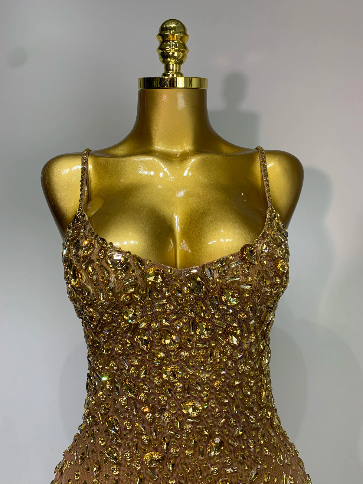 Luxury Rhinestone Mesh Bodycon Dress for Women